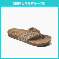 【REEF】CUSHION STRAND系列 復古編織皮革夾腳拖鞋 女鞋CI6704(女款透氣涼拖鞋 舒適顯瘦休閒拖鞋)