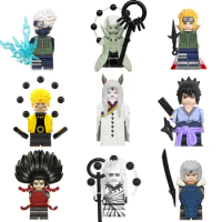 Naruto Anime Figure Cartoon Character Model building block Bandai Naruto Sasuke Toys building block Dolls Toys For Boys Gifts