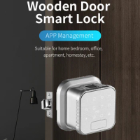 Tuya Wifi Lock Or TTLOCK bluetooth For Office Security Wooden Door Biometric Fingerprint Digital Lock Keyless Entry Door Lock