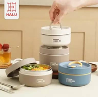 Tempat makan bulat termos tahan panas 400ml 600ml 800ml 800ml hijau