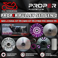 PULLEY SET PULLY RUMAH ROLLER PROPER RACING LINE MIO J FINO 115 SOUL GT 115 XRIDE X-RIDE 115 54P BUB