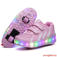 Kasut Kanak-kanak, Heelys Dua Roda, Uniseks, Lampu Berkilau, Skate, Saiz 27-39, T1CZ, Kualiti Tinggi