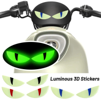 2Pcs Luminous Demon Eyes Stickers Funny Reflective Waterproof Motorcycle Sticker Demon Eyes L9L7