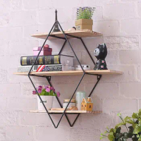 Display Metal Wood Storage Rack Wall Book Figurine Bonsai Holder Shelf Organizer