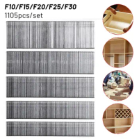 1105 Pcs Staples F15/F20/F25/F30 Straight Brad Nails For DIY Gardening Woodworking Home Improvement Hardware Fasteners Tools