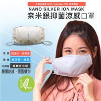 【NS】台灣製 高含量奈米銀離子 冰涼感抑菌 3層防護 立體口罩(銀纖維小孩兒童成人大人3D面罩抗菌納米)