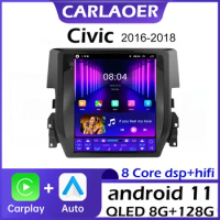 Car Android 10 Player For Honda Civic 2016 2017 2018 2din Radio Multimedia Video GPS Navigation 2 din For Tesla style