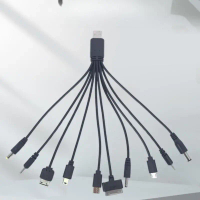 1PCS 20cm USB Kabel Kabel Kabel untuk Telefon Universal 10 dalam 1 Mikro USB DC Plug Adapter Telefon