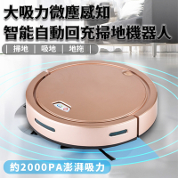 【精靈工廠】2000PA大吸力微塵感知智能自動回充掃地機器人(E0078-G)