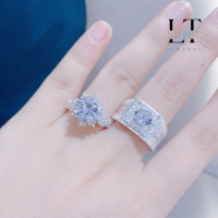 Nhẫn đôi  bạc ta bản to sang trọng Quý phái LTJ 721 Tốt đẹp
