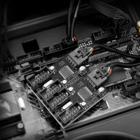 สายเคเบิลอะแดปเตอร์ USB 2.0 9Pin Header ตัวผู้เป็น 2/4 9Pin ตัวเมียสำหรับเมนบอร์ด การผสมพอร์ตภายใน