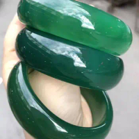 Natural 7A Chalcedony Real jade wide bangle bracelets women bangle jade jewelry jadeite jade bangles bracelet for gift women