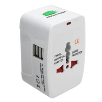 International Plug Adapter AC Power Charger Adapter All in One 2 USB Port AU US UK EU Converter World Travel Universal