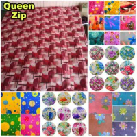 Zip Queen Bed Sheet 5' x 6' x 4''152cm x 182cm x 10cm Cover with Zip