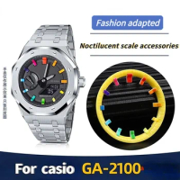 For Casioak GA2100 2110 Luminous Hour Marker Dial Watch Pointer Scale Ring Index G Shock Modification Dial 2110Watch Accessories