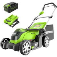 Greenworks 40V 17" Cordless (Push) Lawn Mower (75+ Compatible Tools), 4.0Ah Battery and Charger Included