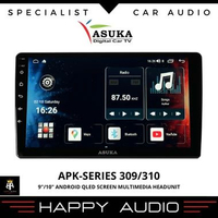 Asuka Headunit Android Asuka APK Series 309/310 Ram 4/64 Qled Layar 9/10.1 Inci DSP Apple CarPlay An