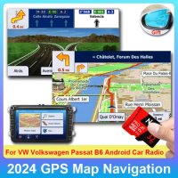 2024 GPS map micro SD cards For VW Volkswagen Passat B6 car radio for Android system GPS Navigation Europe/Russia/spain/France