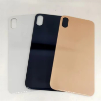 10Pcs/lot For iPhone X XS XS MAX Big Hole Back Glass Battery Cover Rear Door Housing Case Back Glass Cover