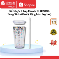 Cốc Nhựa 2 Lớp Elmich EL8333OL Dung Tích 480ml ( Tặng kèm ống hút) 【Sản phẩm bán chạy】 【Phiên bản nâ