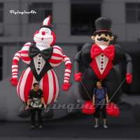 Fantastic Funny Parade Performance Walking Inflatable Clown Puppet Moveable Blow Up Cartoon Figure Doll Balloon For Event