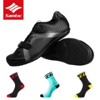 SANTIC Men Cycling Bike Shoes Road Sneaker Breathable Outdoor Professional Road Bicycle Shoes Non-Slip No-Lock Road Bike Shoes
