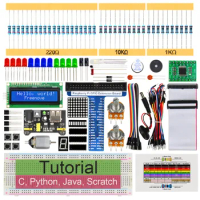 Freenove Super Starter Kit for Raspberry Pi 5 4 B 3 B+ 400, 407-Page Tutorial, Python C Java Scratch, 164 Items, 73 Projects