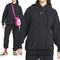 Nike 女款 灰黑色 長袖 連帽 搖粒絨 上衣 DQ6841-010