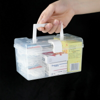 [Hare.D]手提透明整理盒 透明盒 口罩收納盒 桌上收納盒 首飾收納盒 分隔收納盒 藥盒 藥箱 儲物盒 手提