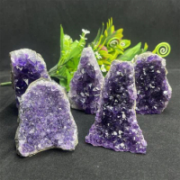 Natural Amethyst Crystal Cluster Group Uruguay Amethyst Cave Crystal Home Decoration Feng Shui Ornaments Gifts Without Base