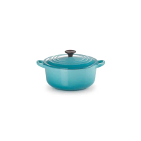 【Le Creuset】琺瑯鑄鐵鍋圓鍋 18cm(加勒比海藍)