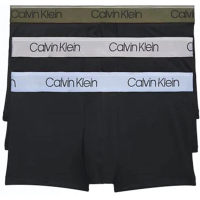 【Calvin Klein 凱文克萊】3件一組黑色 大字短版 透氣棉質(CK內褲 ck內褲 平口褲 四角褲 男內褲)