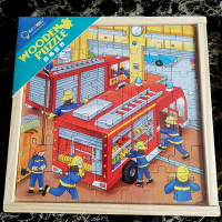 3456歲幼兒童挖土機推土拼圖玩具男孩工程車早教益智拼板寶寶玩具