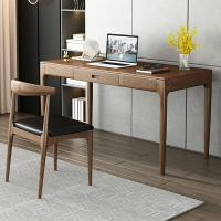 北歐白蠟木書桌日式全實木辦公桌現代簡約家用臥室電腦桌寫字桌