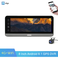 Car DVR Mirror Video Recorder Car Camera Dashboard Video Recorder Android GPS Bluetooth 4G Dash Camera 2+32GB Parking monitoring