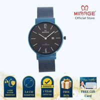 Mirage Jam Tangan Wanita Analog 2 Jarum 8624 L Navy Original Stainless Plat Biru