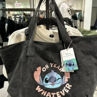 Disney Stitch Book Handbag Boy Girl Student Shoulder Bag Cartoon Cute Shopping Bag Canvas Storage Bag Tote Bag