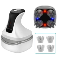 4D Electric Scalp Massager with Red Light Therapy Neck Shoulder Vibration Machine Wireless Kneading Scalp Massager Hair Growth