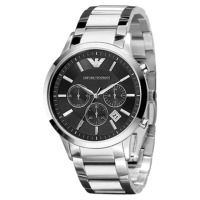 【EMPORIO ARMANI 亞曼尼】官方授權E1 男 義式經典時尚男腕錶 錶徑43-黑mm-贈高檔6入收藏盒(AR2434)