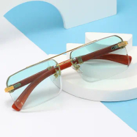 Vintage Retro Style Designer Sunglasses Rimless Cut Edge UV400 Protection Glasses Women Driving Travelling Man Sunglass