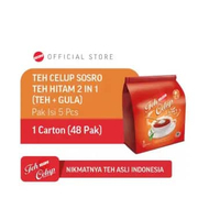 Teh Celup Sosro 2in1- Pack isi 5 | Teh Hitam 2in1 (Teh + Gula) | Teh Celup | Carton isi 48 Pack