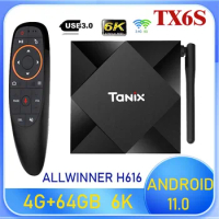 TX6S Android 10.0 Smart TV Box 4GB RAM 32GB 64GB ROM Allwinner H616 Quad Core 6K BT HDR Dual Wifi Media Player Set Top Box