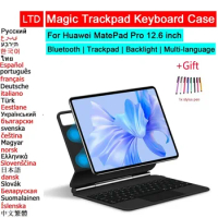 Bluetooth Magic Keyboard Case For Huawei MatePad Pro 12.6 Tablet Case Russian Arabic Spanish Portuguese French Italian Keyboard