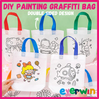 [EWW]DIY Painting Graffiti Bag Kindergarten Learning Toys Double Sided Design Kids Painting Bag Part