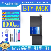 YKaiserin Battery BTY-M6K 6000mAh for MSI MS-17B4 MS-16K3 GS63VR-7RG GF63 Thin 8RD 8RD-031TH 8RC GF75 3RD 8RC 9SC Bateria