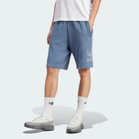 【adidas 愛迪達】短褲 男款 運動褲 三葉草 OUTL TREF SHORT 藍 IR8005