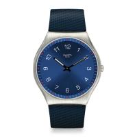 Swatch 超薄金屬系列 SKINNAVY 超薄金屬-海軍藍-42mm