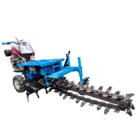 30cm Width New Walk-behind Double-Chain project Agricultural farmland planting micro tillage machine orchard fertilizing ditcher