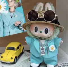 即日发送/ラブブgdragonコスチューム GDLABUBUぬいぐるみ着せ替え服 labubu ラブブ GD G-DRAGON ぬいぐるみ着替え服 5点セット