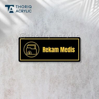 Sign Board dekorasi akrilik REKAM MEDIS | AKRILIK REKAM MEDIS DOKTER dekorasi Hitam Gold